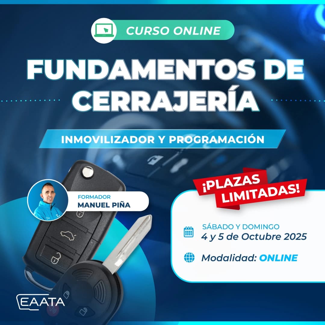 Curso online - Fundamentos de cerrajería automotriz - 4 y 5 de Octubre 2025